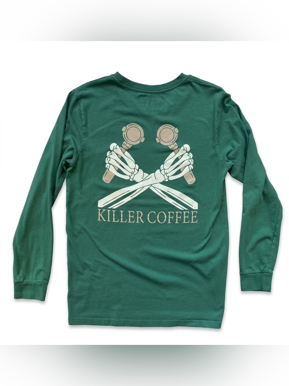 Dutch Bros Werewolf & Skeleton Teal Long Sleeve Tee